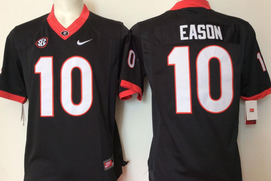 NCAA Men Georgia Bulldogs Black #10 Eason->ncaa teams->NCAA Jersey